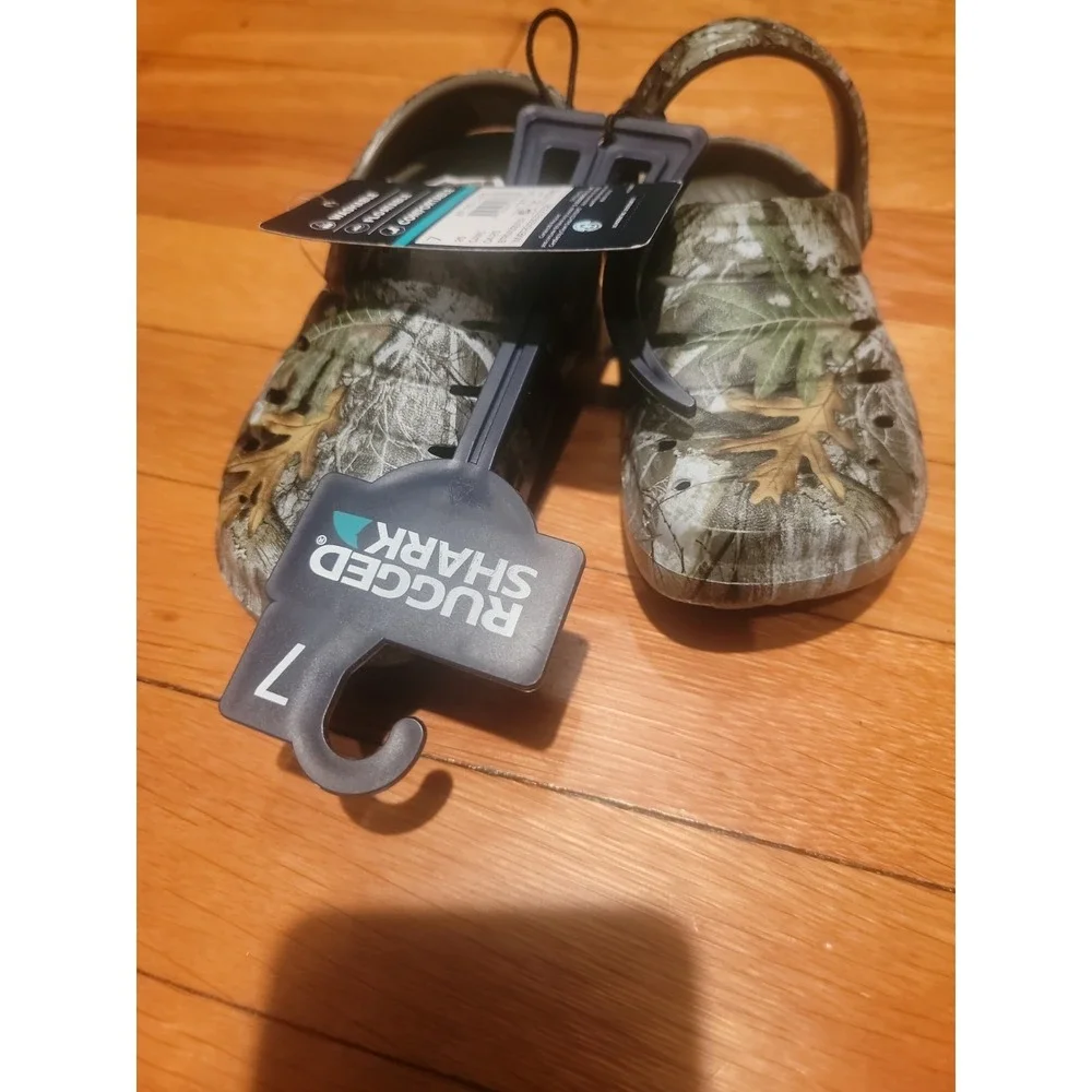 Toddler Boys Rugged Shark realtree Camo EVA Clogs Size 7 New!